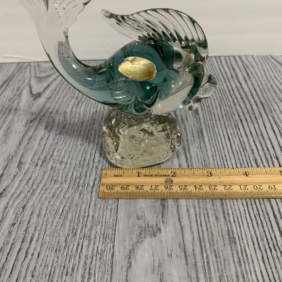 Vintage Arte Murano Venezuela Art Glass Ice Blue Fish Figure - Picture 9 of 9